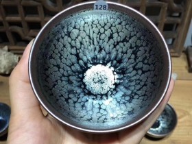 范奇明老师 手作 油滴束口盏 口径 9 高5.5