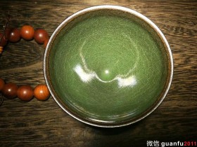 老艺人范永寿柴烧束口 抹茶冰裂纹:9X5