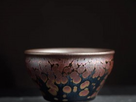 彩斑油滴束口盏 叶长青老师制