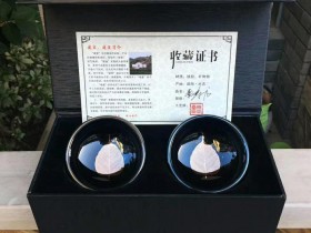 蔡寿龙师傅作品~乌金木叶对杯!