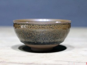 红袍建盏 周建平老师 复古香炉型 红油滴