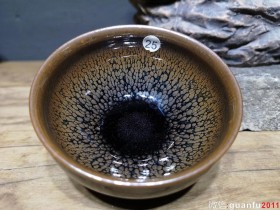 红袍建盏 传承人周建平老师 香炉鹧鸪斑 尺寸8.8/4.8