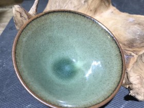 王东凯老师 单色釉 青柠 斗笠杯
