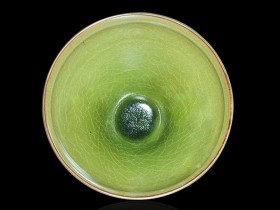 收藏级作品 吴文东老师 大束口 冰裂盏柴烧 口径22高11.5