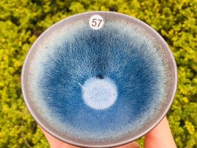 廖成军老师 蓝色妖姬斗笠盏 口径9高5.2