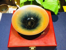 许家有老师 撇口兔毫盏 口径 13.8高4.2