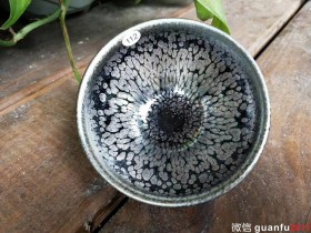 杜祥斌油滴束口盏 口8.5高5 油滴分布均匀饱满