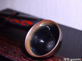 柴窑油滴盏 束口 8.5/高5.2cm 郑渗添手作