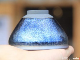 极致浮萍油滴盏 周公「青墨」