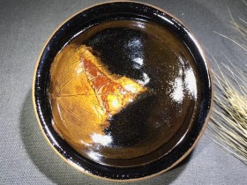 省大师,非遗传承人,老匠人蔡炳龙老师作品 黑釉木叶束口盏
