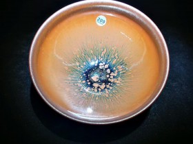 柴烧窑变兔毫~非遗传承人邹云源师傅作品 口径8.8高5.3