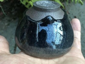 吴兴乾师傅 仿宋建窑银蓝毫盅杯建盏