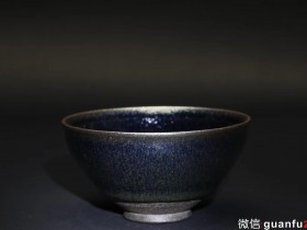吴兴乾师傅作品 柴烧 银蓝10.5 束口