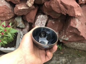 吴兴乾师傅作品 银蓝毫盅杯