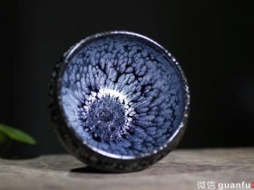 余旋-流年尊杯 蓝油滴超强晶体易出彩胎体厚重 口径8.6高6.2cm