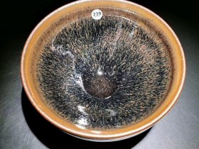 柴烧第一人~熊忠贵 柴烧兔毫 口径10.1高6