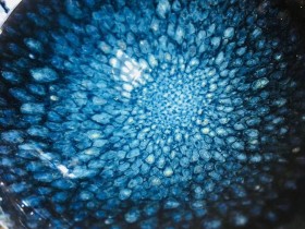 省级工艺美术大师 省级非遗传承人 孙福昆老师作品 孔雀蓝 口径9.55