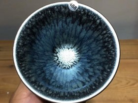 白炳政手作 百花斗笠盏 口径10高4.5