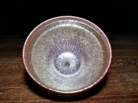 口径9高5,卓立旗师傅,孤品,紫金油滴,九五至尊盏,旗粉的最爱!