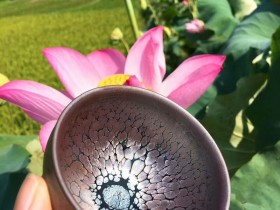 《芙蓉盏》 立体浮雕紫金滴 邱芙蓉 手作