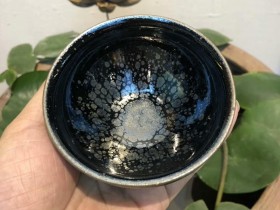 华御 传统黑釉油滴: 陈春华老师作品, 仿古油滴 9cm 5.5cm