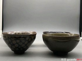 吕竹兴老师作品 火凤凰 黑釉木叶 茶绿釉 黄金甲