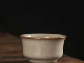 叶维德哥窑手工杯 龙泉青瓷冰裂纹