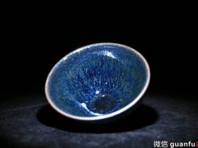 【作者】吴兴乾老师 作品 【品名】蓝银毫 敛口盏 【规格】9.3 x 4.5 cm