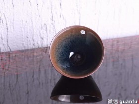 「把盏堂」古法柴窑: 兔毫盏 束口:9口径