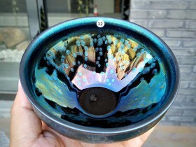 七彩曜变油滴大盏 陆子旺师傅新品! 口径13.2高7.2