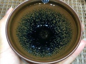 叶礼旺老师 手作 龙窑柴烧兔毫束口盏 口径9 高5.3