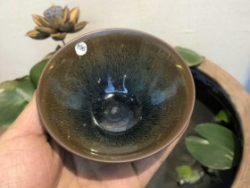 把盏堂 郑渗添 柴烧兔毫 口径:9cm 高:5cm