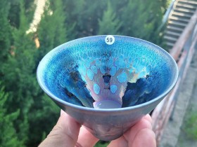 陆子旺新品~七彩曜变油滴! 口径9.3高6.3