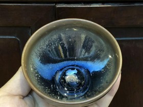 陆金喜老师 柴烧星空油滴 口径:9高:6