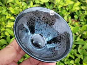 周岐青师傅新品~曜斑油滴斗笠杯! 口径8.6高5.3