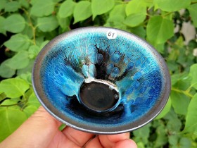 陆子旺师傅作品——七彩曜变斗笠杯