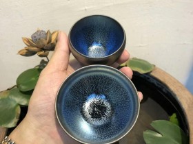 翁书杰 心有灵犀•蓝麒麟对杯 束口杯8.3*4.8 鸡蛋杯6.7*5