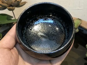 华御 陈春华老师 黑釉油滴 茶盏 禅定型 口:8高:5