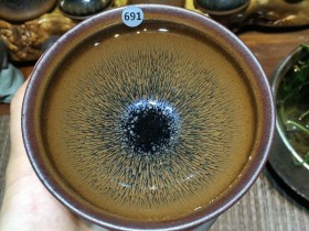 叶礼旺老师 手作 金兔毫束口盏 口径10.3 高6