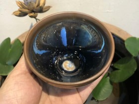 陆金喜老师 柴烧星空油滴 口径:9高:6