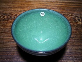 柴烧翡翠绿精品~范永寿师傅作品 口径9.3高5.3