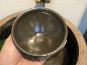 【刘唐慎】现代建盏之父,宗师泰斗龙窑 柴烧 茶抺釉 束口 囗径:11高:6