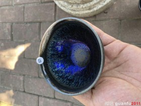 叁和建盏•腾小贵作品 孔雀开屏•香炉器型•9.2×5.5精品一只,器型稳重大气