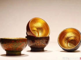 大漆金杯 - 高足            —————高邵雄制