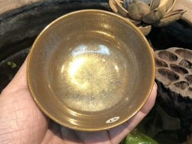 范泽锋研究员级高级工艺美术大师  极品金丝玉毫/瓷胎 束口 口径:9公分高5公分 收藏重器