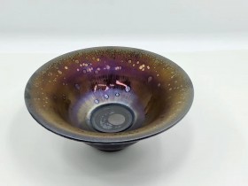 极品 天曜(双面 金曜 外面带蓝曜)收藏品 (大斗笠 口径:15.5高:6.5) 李盏工坊 李远兴老师作品