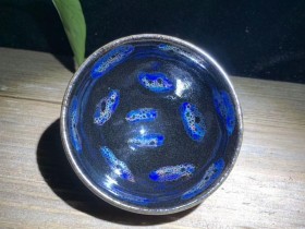 蔡炳昆师傅 窑变虫纹 口径8.8×5